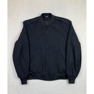 Neptune Garment Company Jacket Mens 48 Long Black Bomber Uniform Zip Epaulets